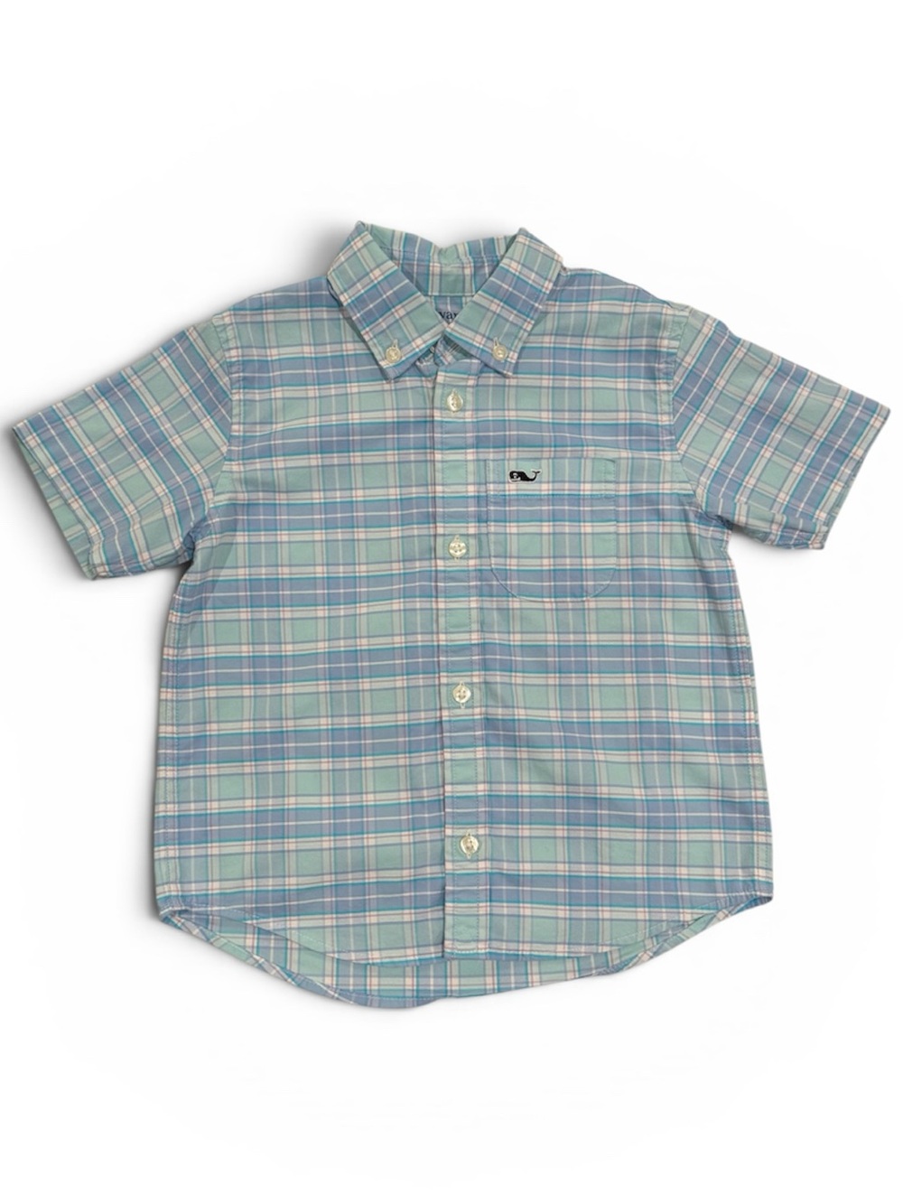 Vineyard Vines Boys Performance Cotton Plaid Short-Sleeve Shirt - Kids' Size 4T